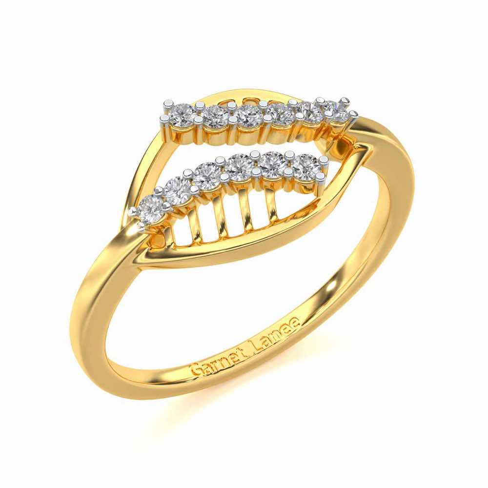 Trapeze Lattice Silver Ring - Yellow Gold - Image 1