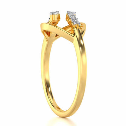 Trapeze Lattice Silver Ring - Yellow Gold - Image 3