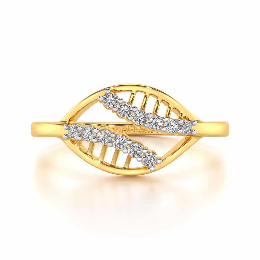Trapeze Lattice Silver Ring - Yellow Gold - Image 4