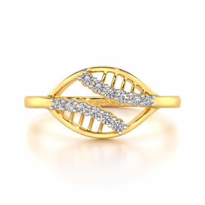 Trapeze Lattice Silver Ring - Yellow Gold - Image 4