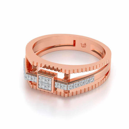 Tri-Band Ring For Men - Rose Gold - Image 2