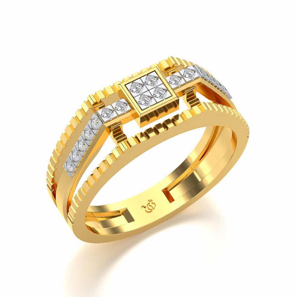 Tri-Band Ring For Men - Yellow Gold - Image 1