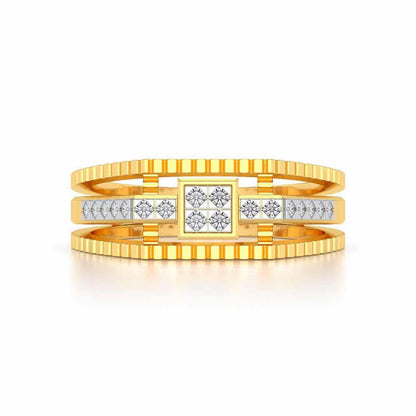 Tri-Band Ring For Men - Yellow Gold - Image 4