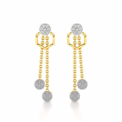 Tri Dot Silver Earrings - Yellow Gold - Image 1