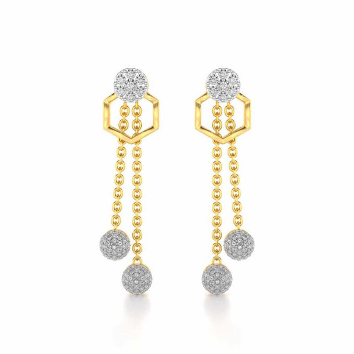 Tri Dot Silver Earrings - Yellow Gold - Image 1