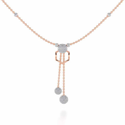 Tri Dot Silver Necklace - Rose Gold - Image 1