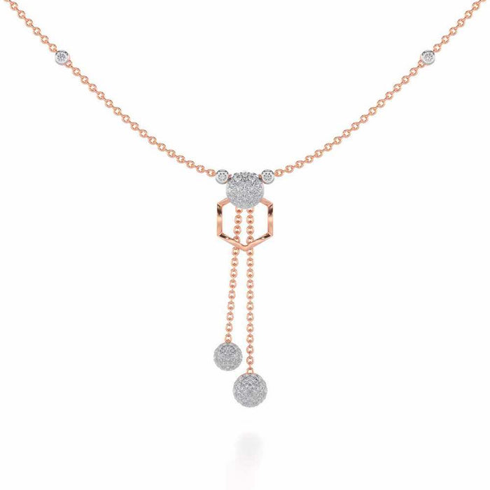 Tri Dot Silver Necklace - Rose Gold - Image 1