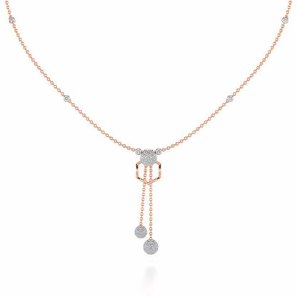 Tri Dot Silver Necklace - Rose Gold - Image 2