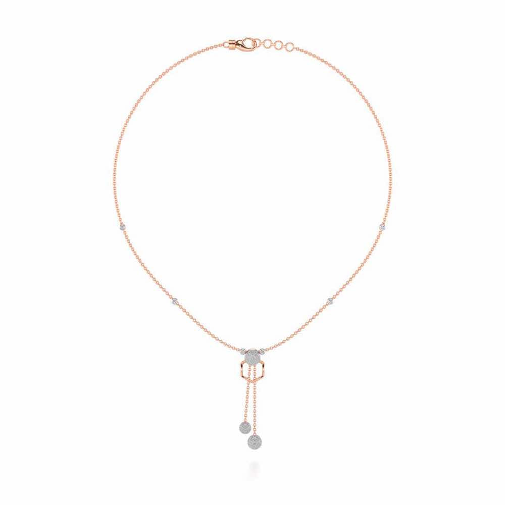 Tri Dot Silver Necklace - Rose Gold - Image 3