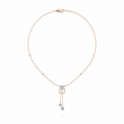 Tri Dot Silver Necklace - Rose Gold - Image 3