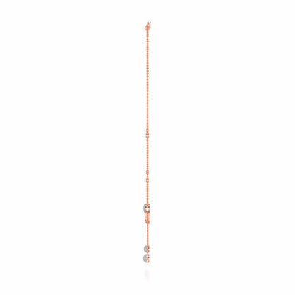 Tri Dot Silver Necklace - Rose Gold - Image 4