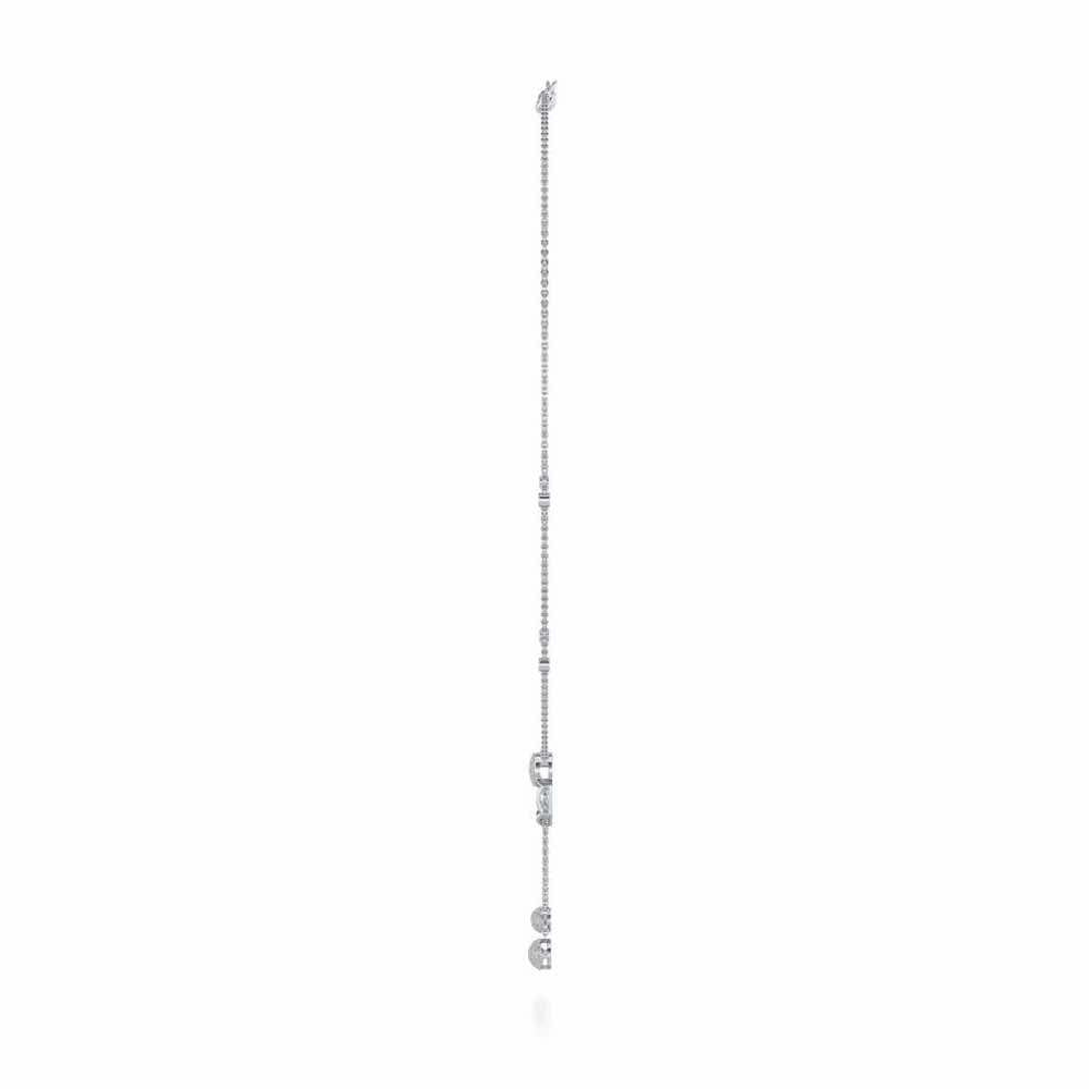 Tri Dot Silver Necklace - White Gold - Image 4