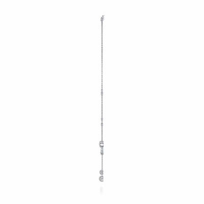 Tri Dot Silver Necklace - White Gold - Image 4