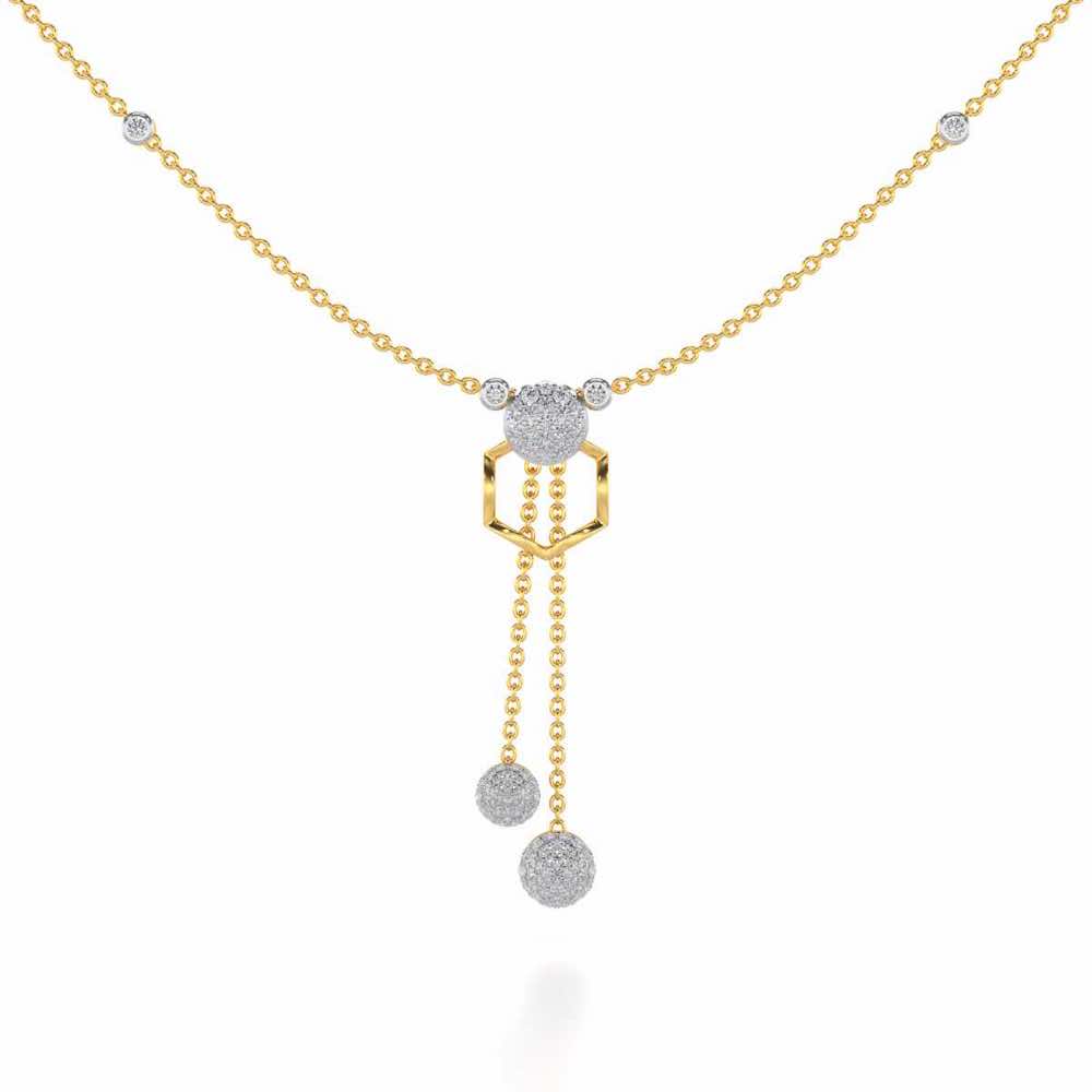 Tri Dot Silver Necklace - Yellow Gold - Image 1