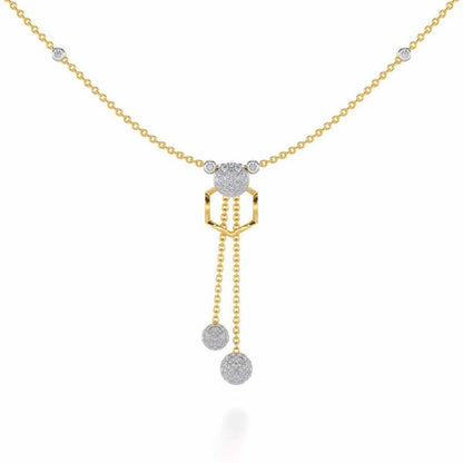 Tri Dot Silver Necklace - Yellow Gold - Image 1