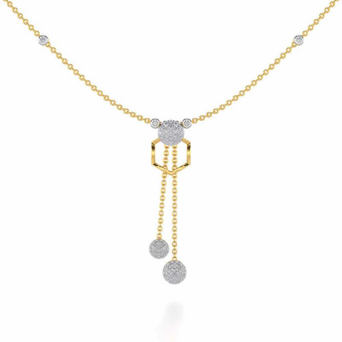 Tri Dot Silver Necklace - Yellow Gold - Image 1