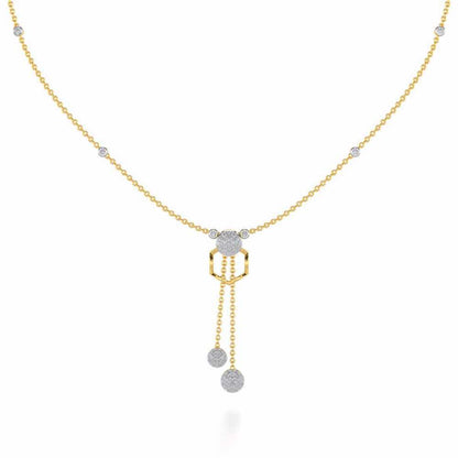 Tri Dot Silver Necklace - Yellow Gold - Image 2