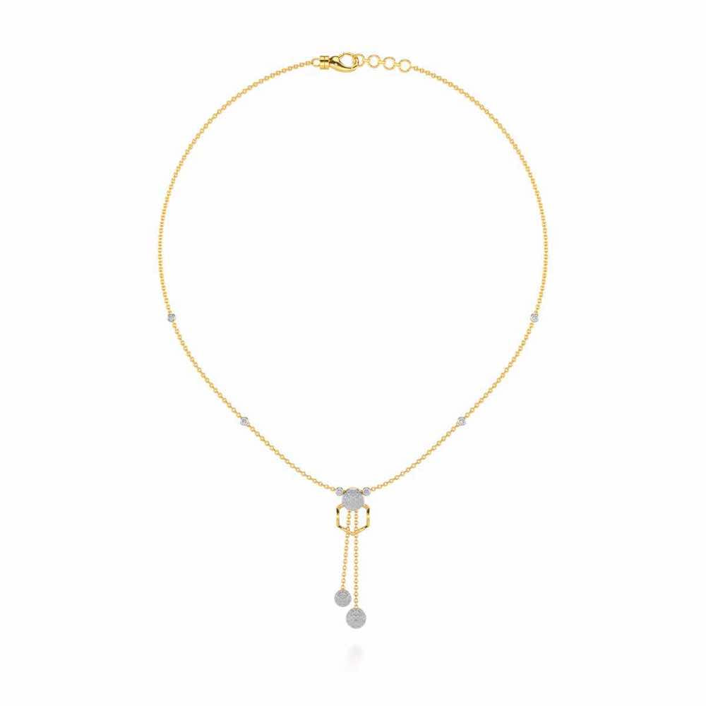 Tri Dot Silver Necklace - Yellow Gold - Image 3
