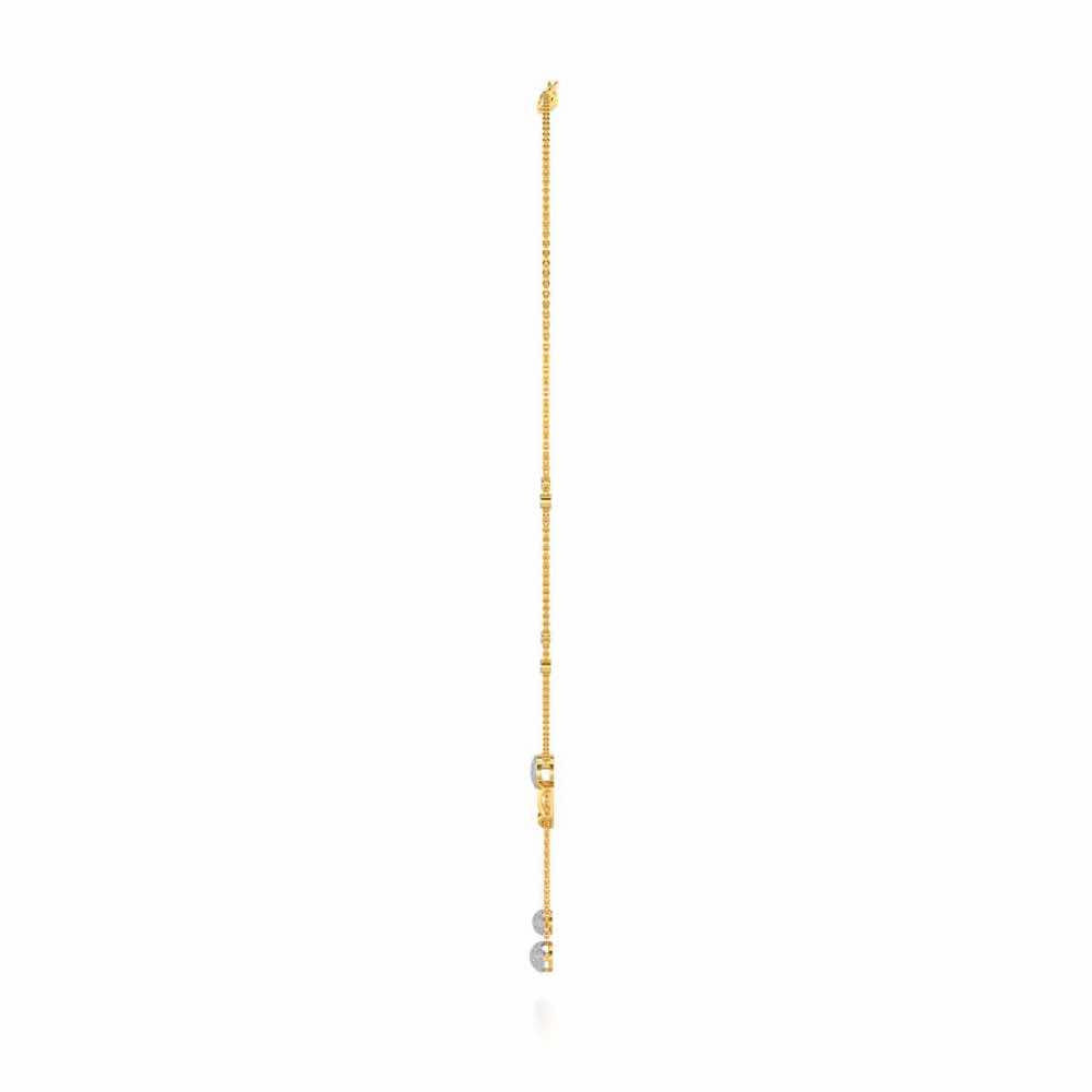 Tri Dot Silver Necklace - Yellow Gold - Image 4