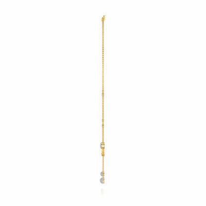 Tri Dot Silver Necklace - Yellow Gold - Image 4