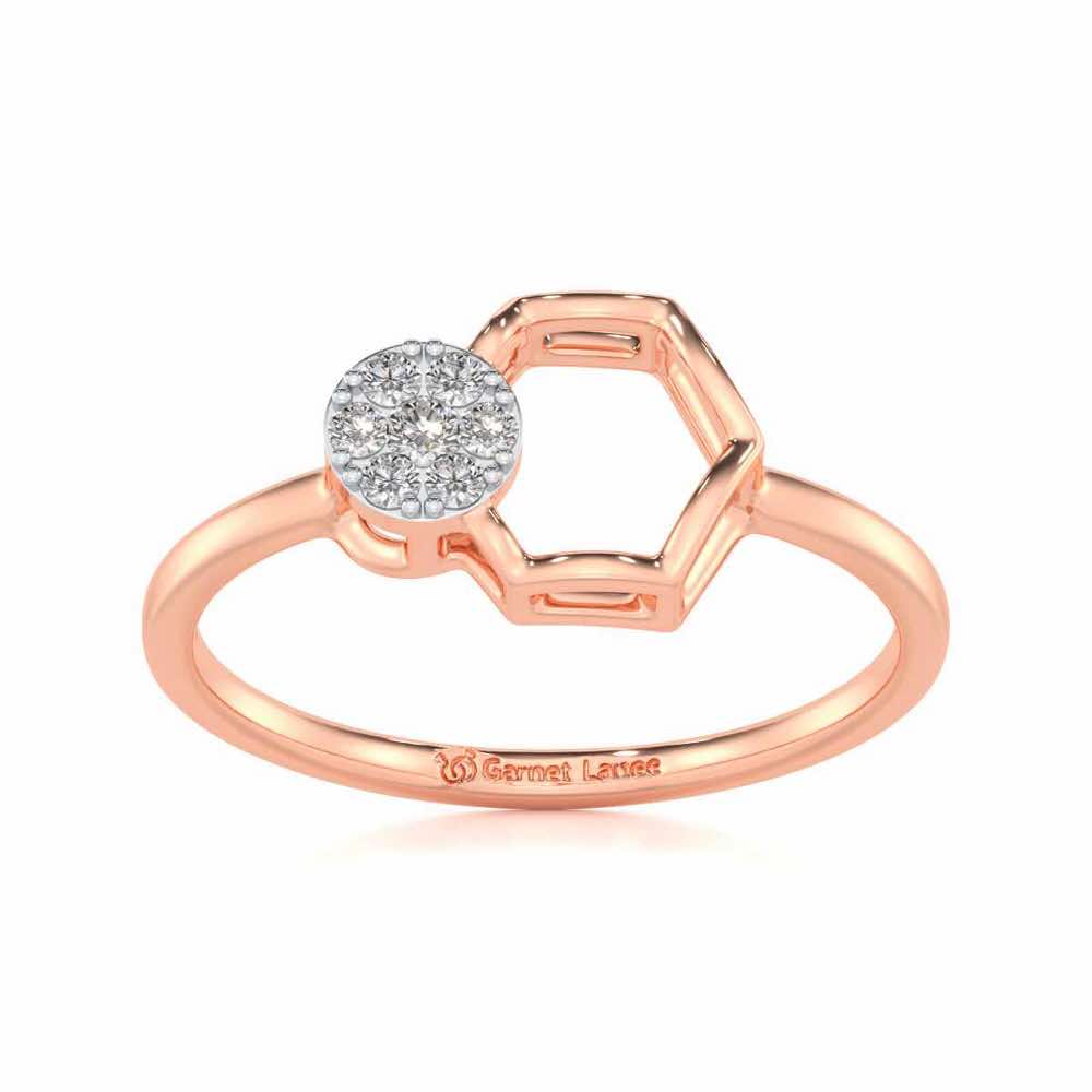 Tri Dot Silver Ring - Rose Gold - Image 2