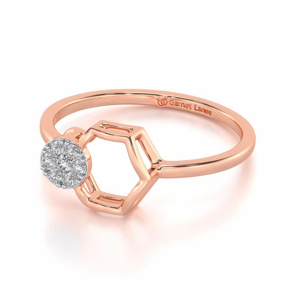 Tri Dot Silver Ring - Rose Gold - Image 3