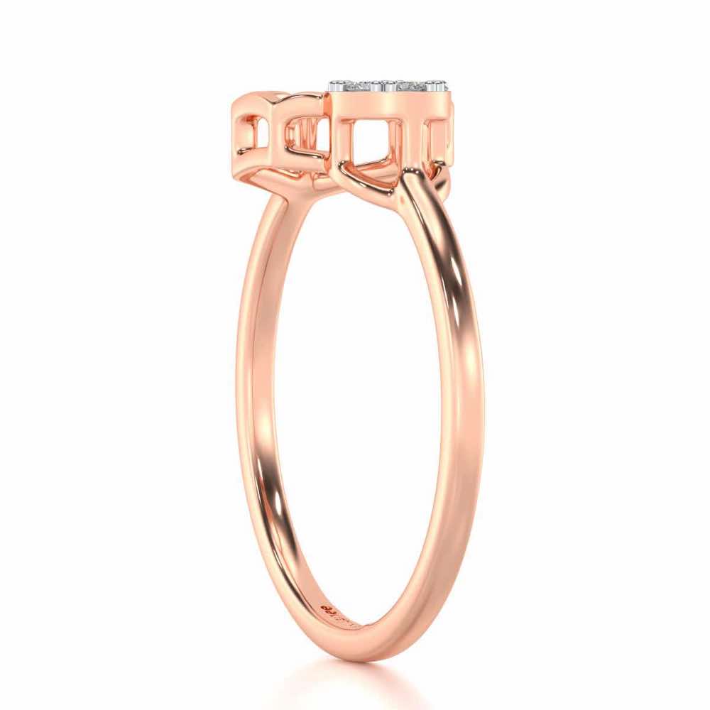 Tri Dot Silver Ring - Rose Gold - Image 4