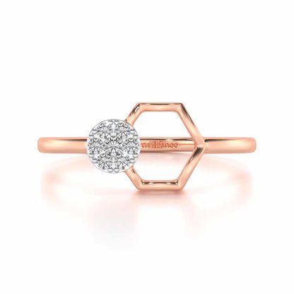 Tri Dot Silver Ring - Rose Gold - Image 5