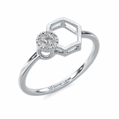 Tri Dot Silver Ring - White Gold - Image 1