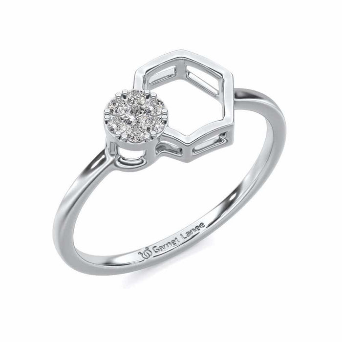 Tri Dot Silver Ring - White Gold - Image 1