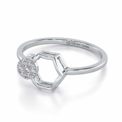 Tri Dot Silver Ring - White Gold - Image 3