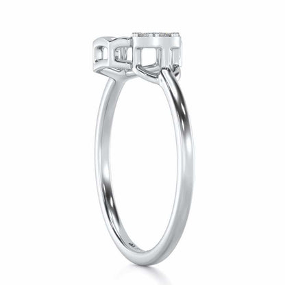 Tri Dot Silver Ring - White Gold - Image 4
