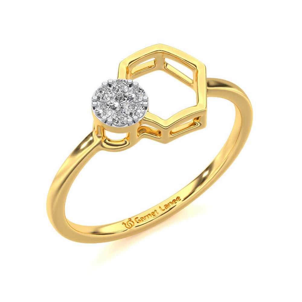 Tri Dot Silver Ring - Yellow Gold - Image 1