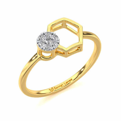 Tri Dot Silver Ring - Yellow Gold - Image 1