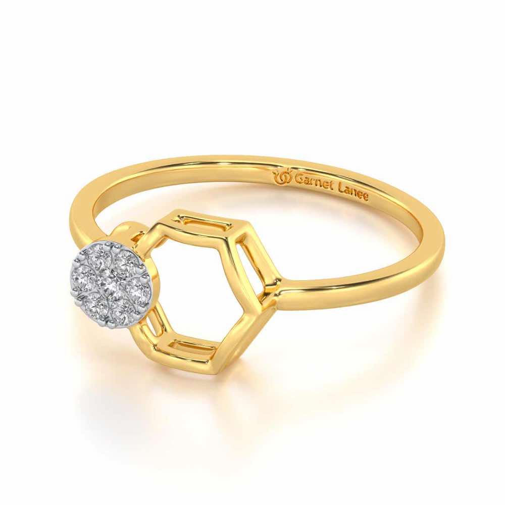 Tri Dot Silver Ring - Yellow Gold - Image 3
