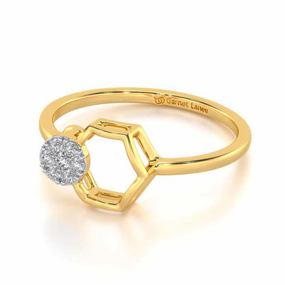 Tri Dot Silver Ring - Yellow Gold - Image 3