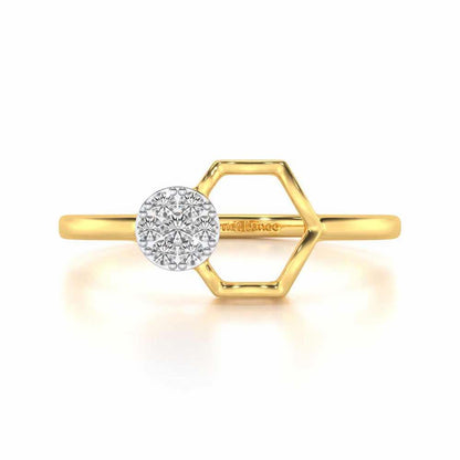 Tri Dot Silver Ring - Yellow Gold - Image 5