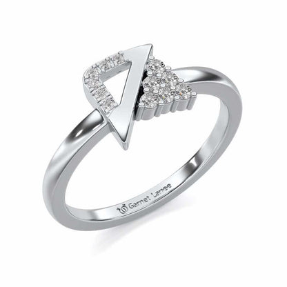 Tri-Glow Silver Ring - White Gold - Image 1