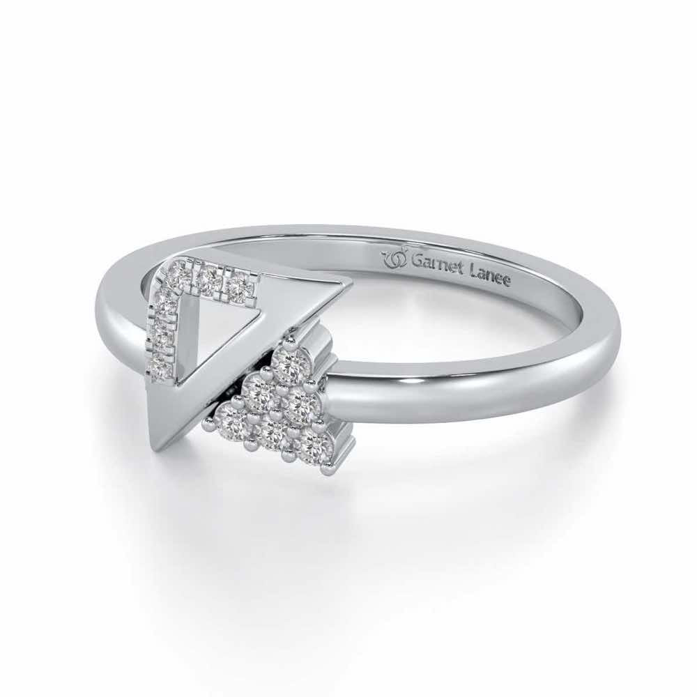 Tri-Glow Silver Ring - White Gold - Image 2