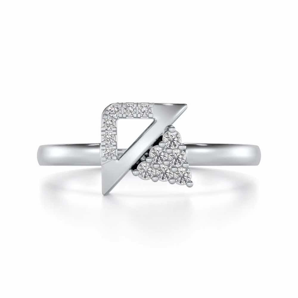 Tri-Glow Silver Ring - White Gold - Image 4