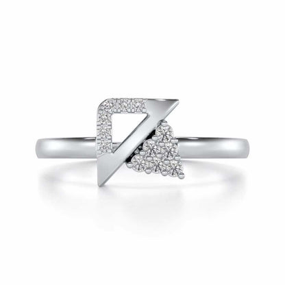 Tri-Glow Silver Ring - White Gold - Image 4