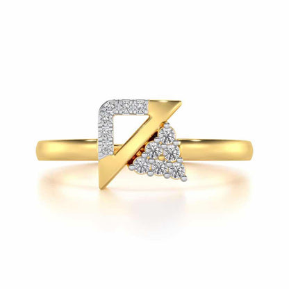 Tri-Glow Silver Ring - Yellow Gold - Image 4