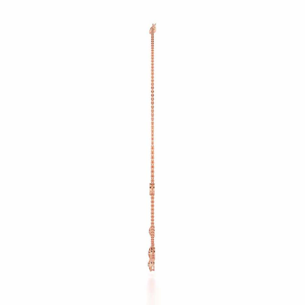 Tri Hanging Drop Silver Necklace - Rose Gold - Image 4