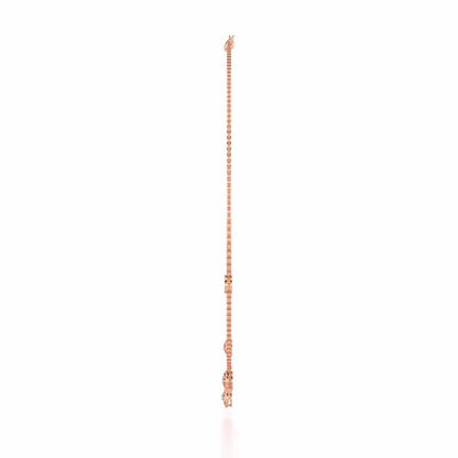Tri Hanging Drop Silver Necklace - Rose Gold - Image 4