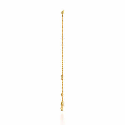 Tri Hanging Drop Silver Necklace - Yellow Gold - Image 4
