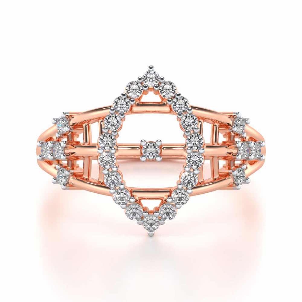 Tri-Heart Lattice Silver Ring - Rose Gold - Image 4