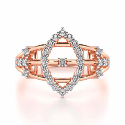 Tri-Heart Lattice Silver Ring - Rose Gold - Image 4