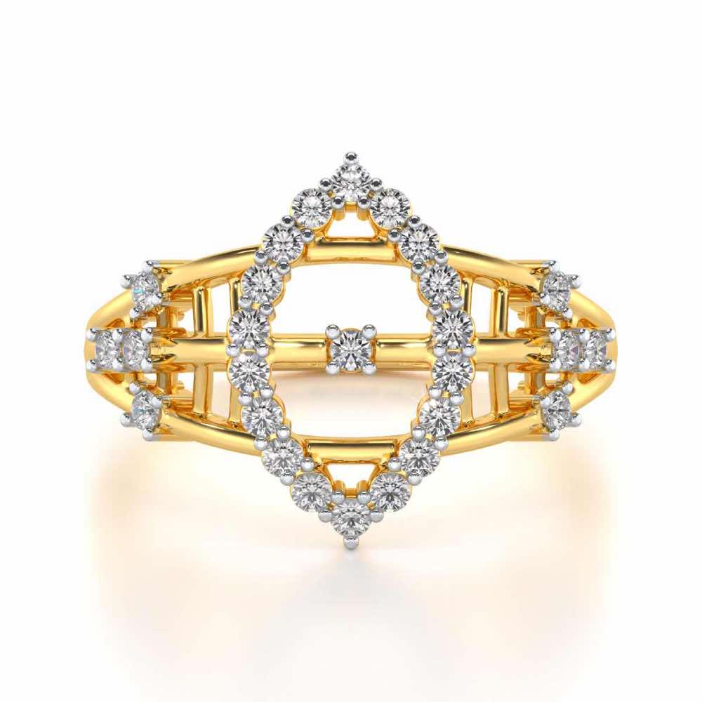 Tri-Heart Lattice Silver Ring - Yellow Gold - Image 4