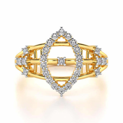 Tri-Heart Lattice Silver Ring - Yellow Gold - Image 4