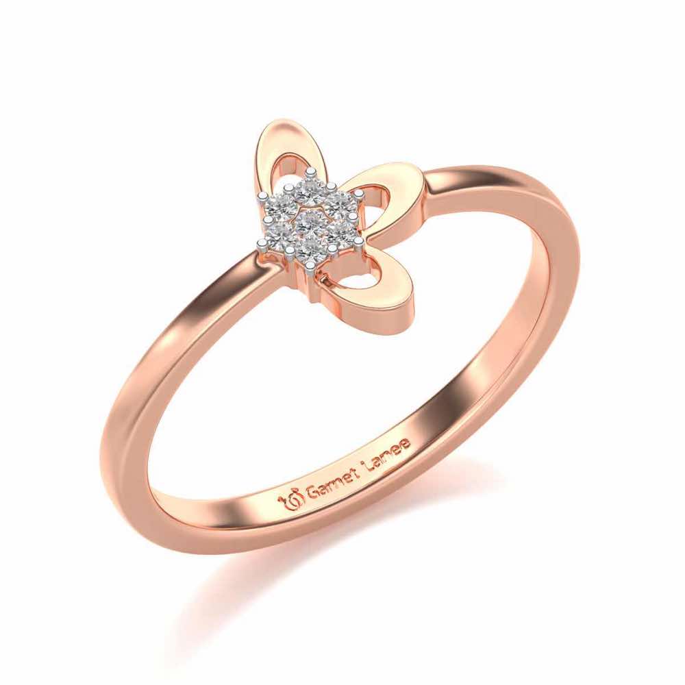 Tri-Petal Silver Ring - Rose Gold - Image 1